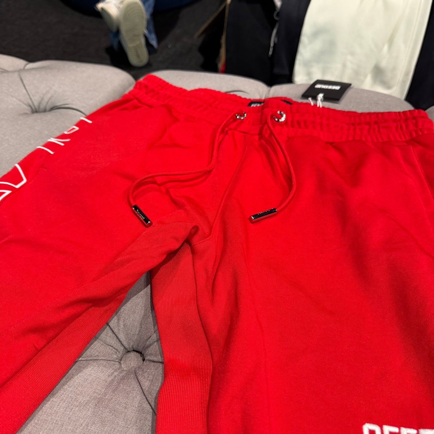 Geedup Play For Keeps Panel Track Pants 'Red White' (Second hand)