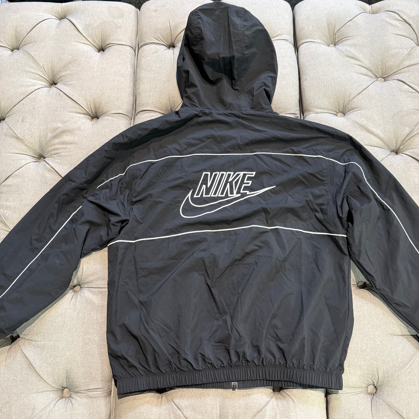 Nike Back Logo Zipup Jacket 'Black White' (Second hand)