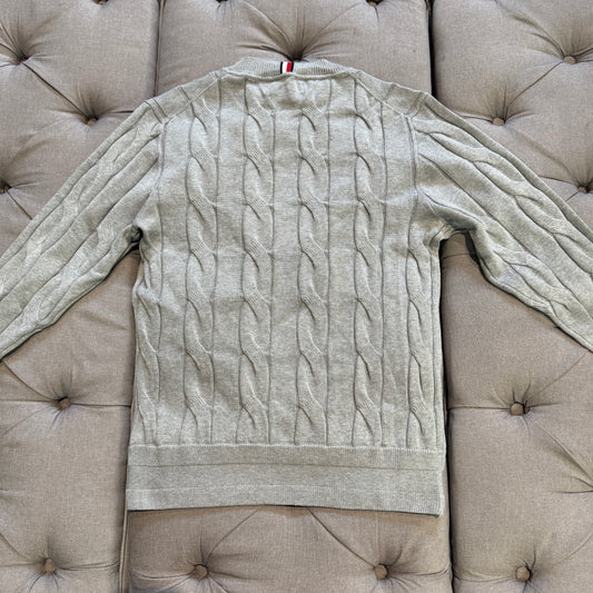 Tommy Hilfiger Pure Wool Cable Knit Jumper 'Grey'