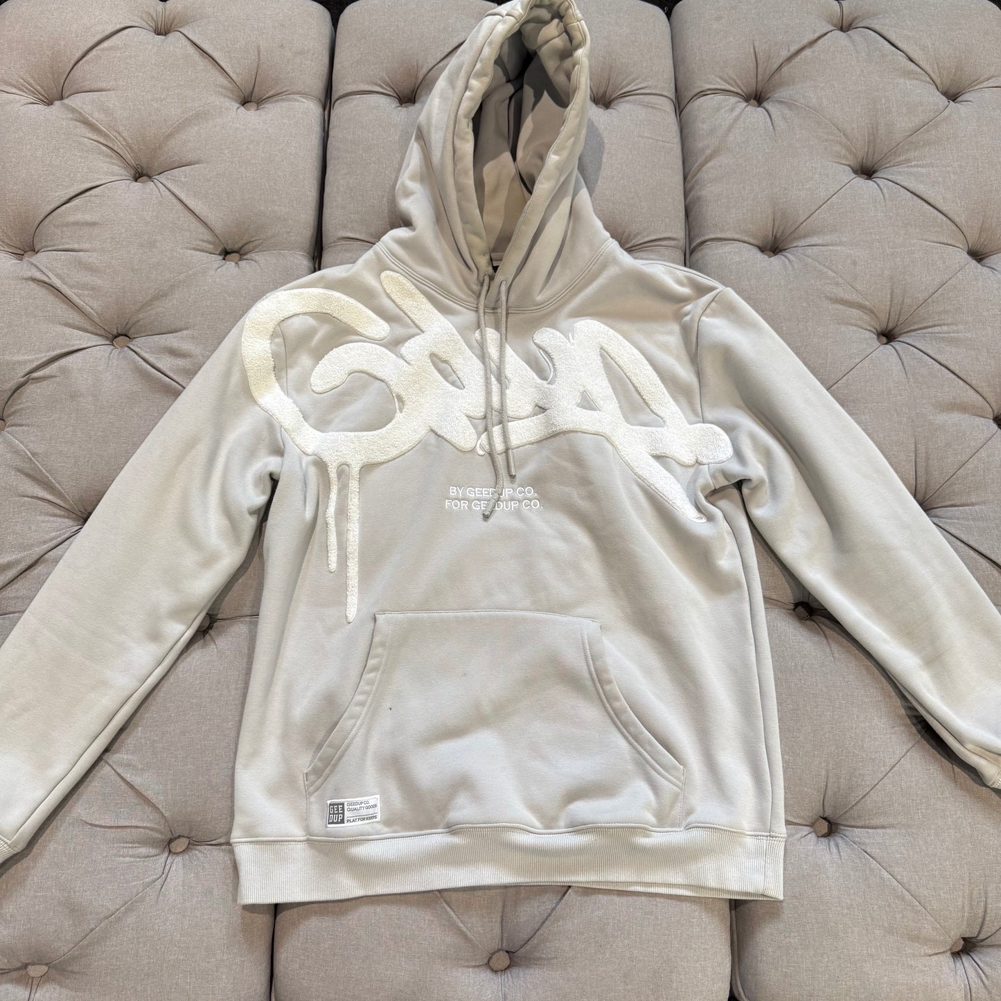 Geedup Handstyle Hoodie 'Grey White' (Second hand)