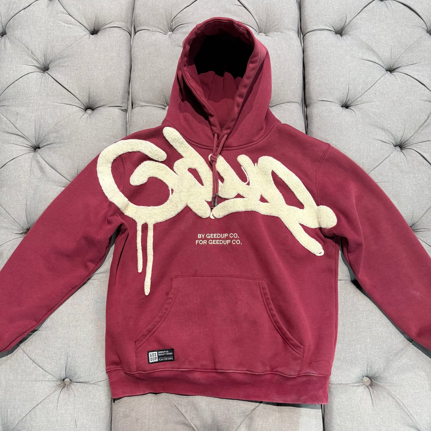 Geedup Handstyle Hoodie 'Maroon Cream' (Second hand)
