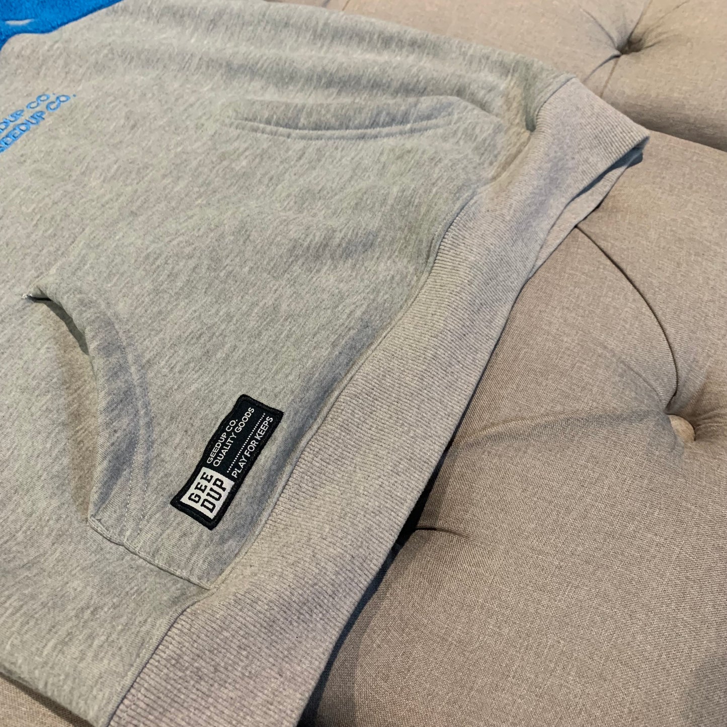 Geedup Handstyle Hoodie 'Grey Baby Blue' (Second hand)