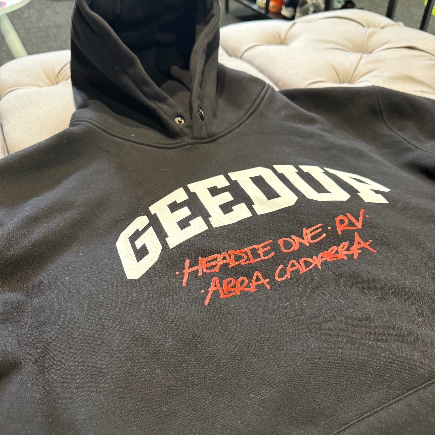 Geedup X Spotify A1 Headie One RV Abra Cadabra Hoodie 'Black Red' (Second hand)