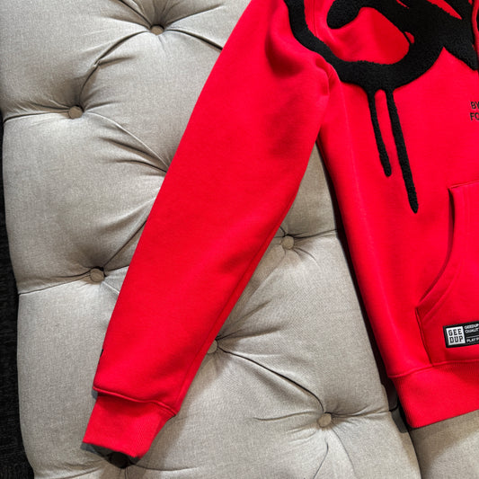 Geedup Handstyle Hoodie 'Red Black' (Second hand)