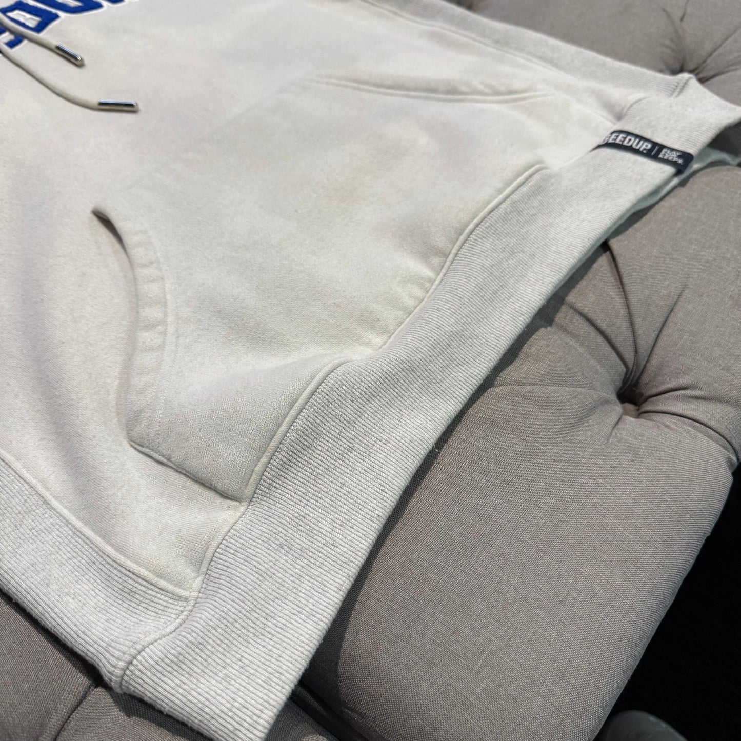 Geedup Play For Keeps Hoodie 'White Marle Blue' (Second hand)