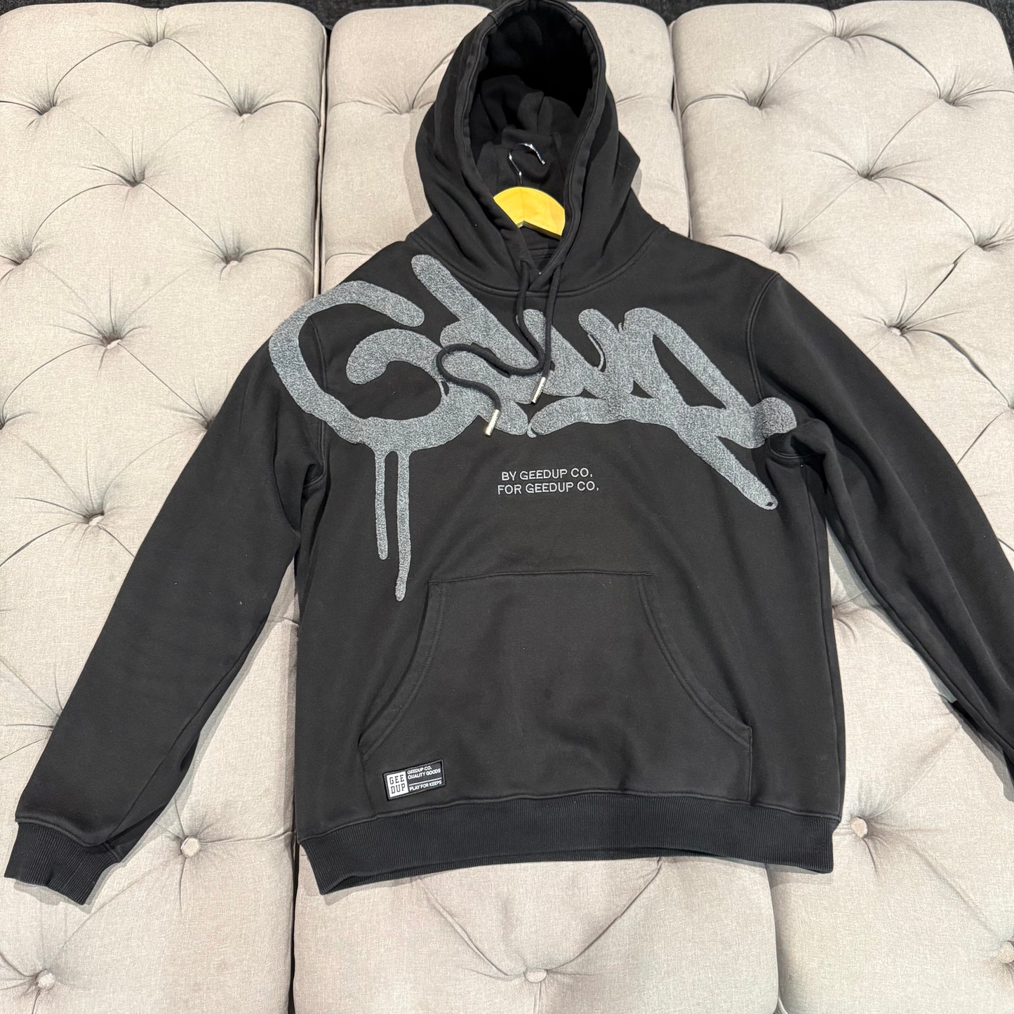 Geedup Handstyle Hoodie 'Black Grey' (Second hand)