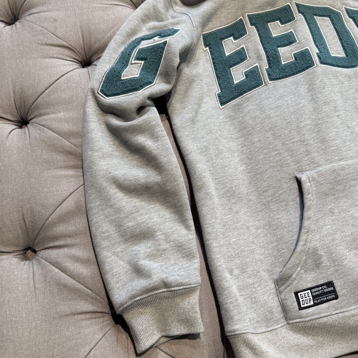 Geedup Team Logo Hoodie 'Grey Teal' (Second hand)
