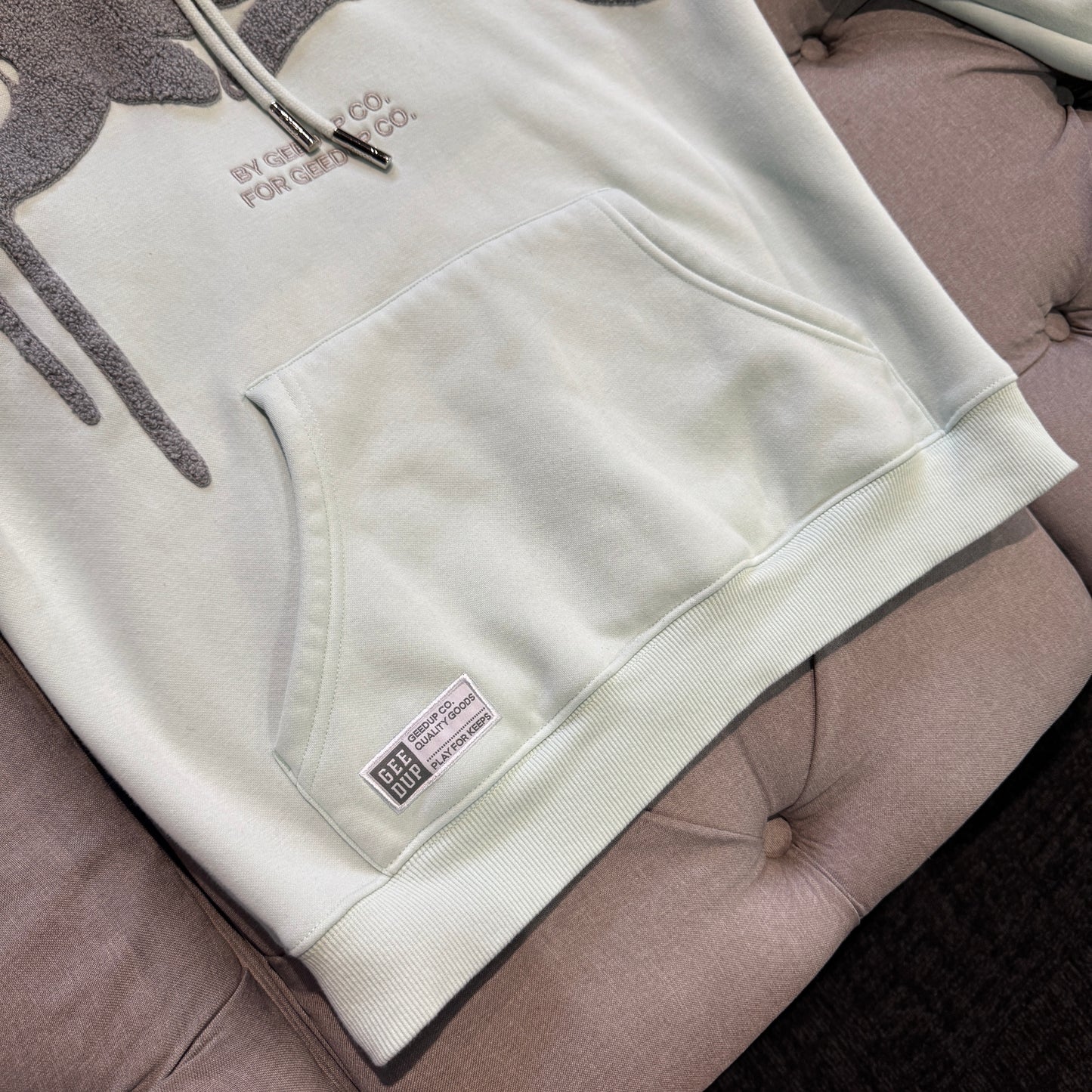 Geedup Handstyle Hoodie 'Grey Teal' (Second hand)