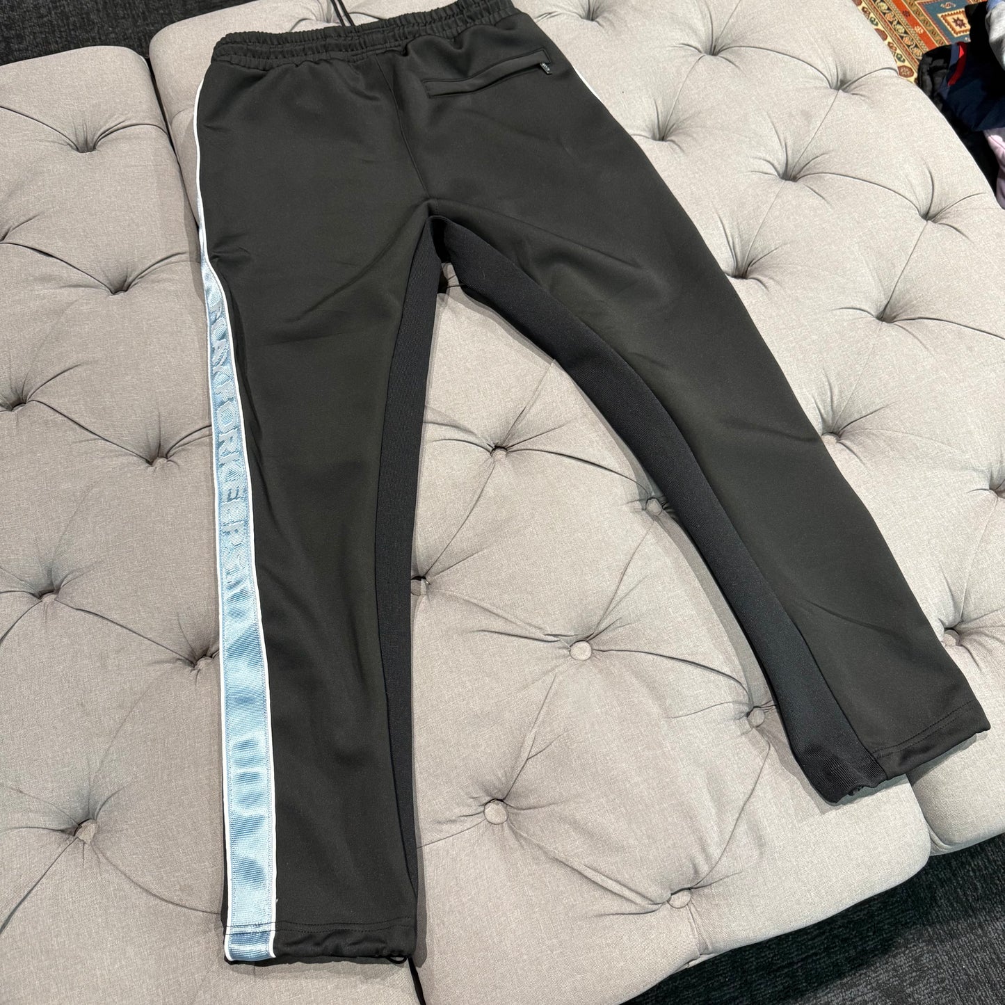 Geedup Play For Keeps Track Pants ‘Black Baby Blue’ (Second hand)