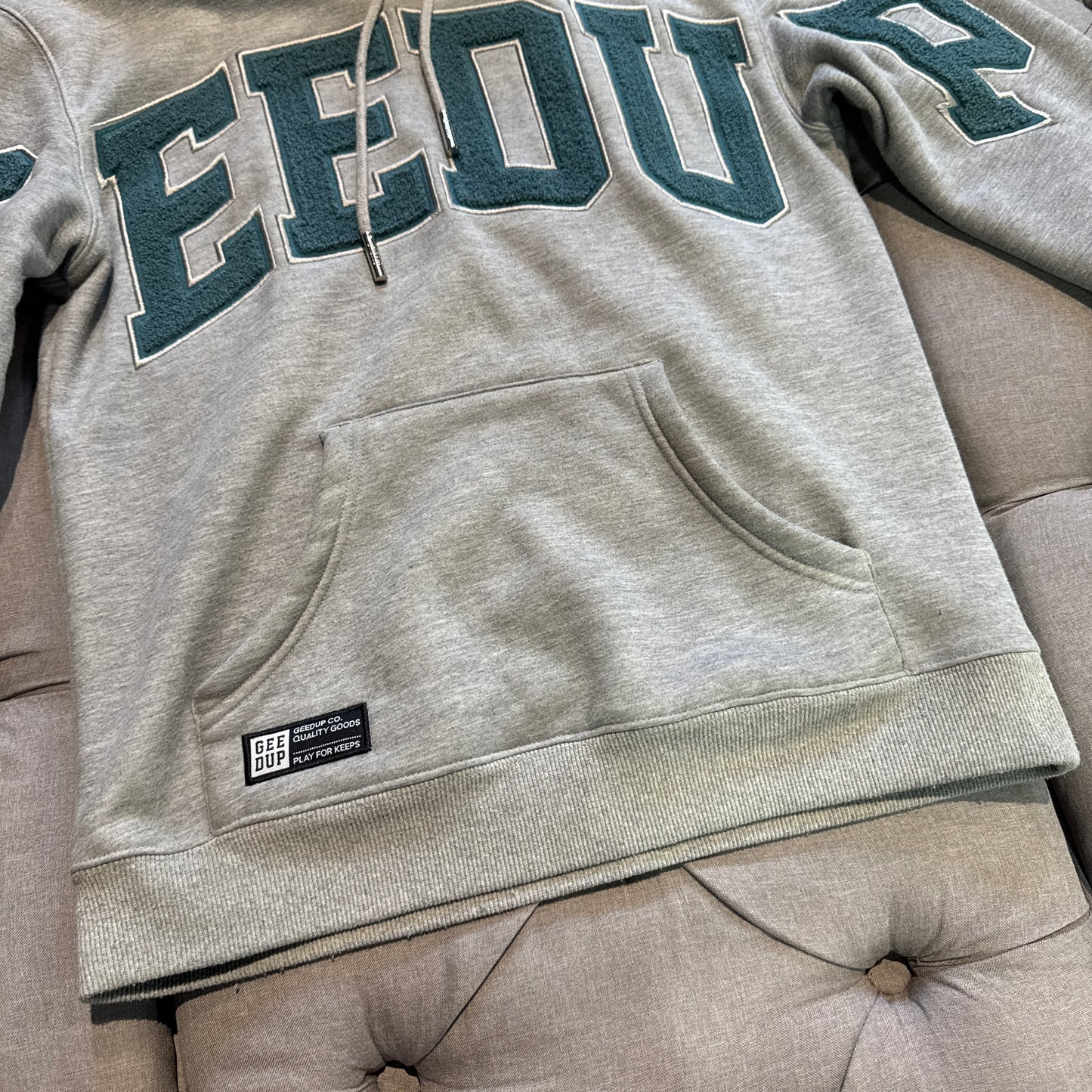 Geedup Team Logo Hoodie 'Grey Teal' (Second hand)