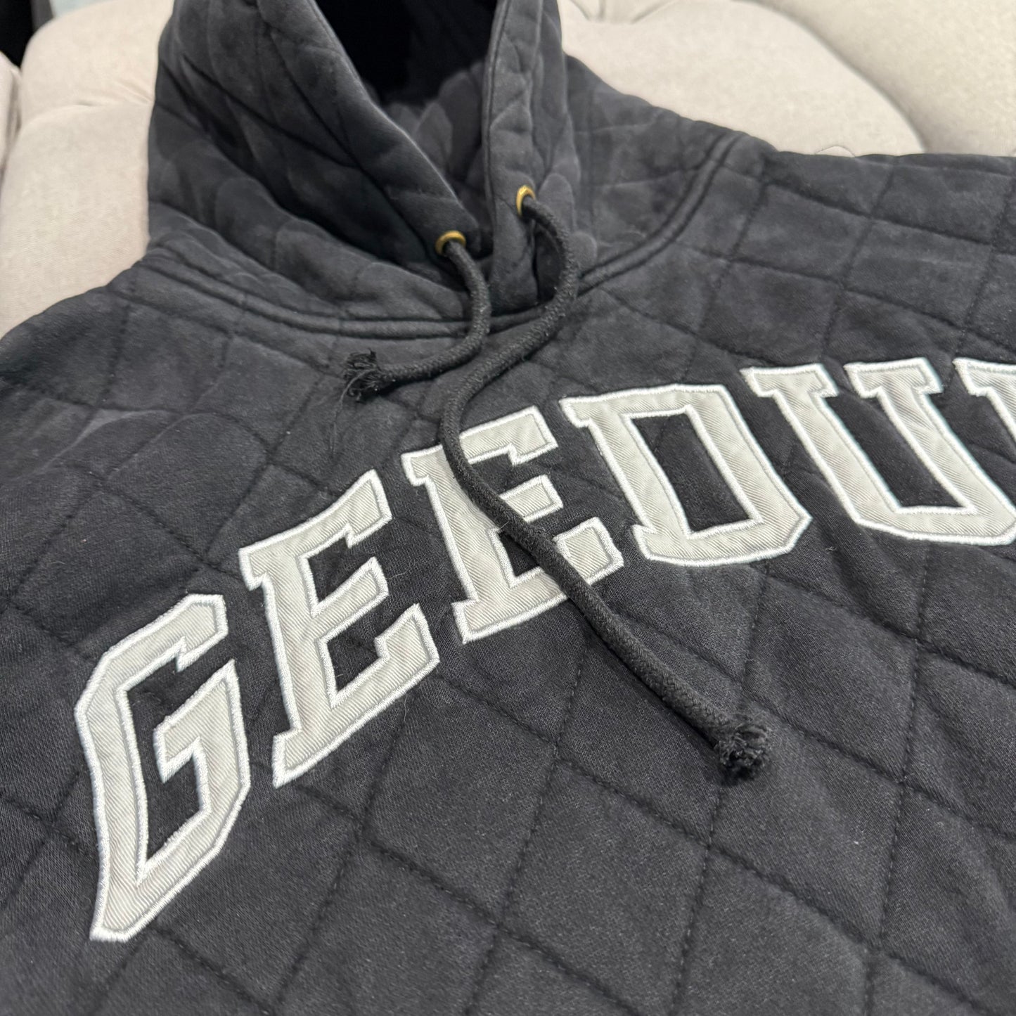 Geedup Quilt Logo Hoodie 'Black' (Second hand)