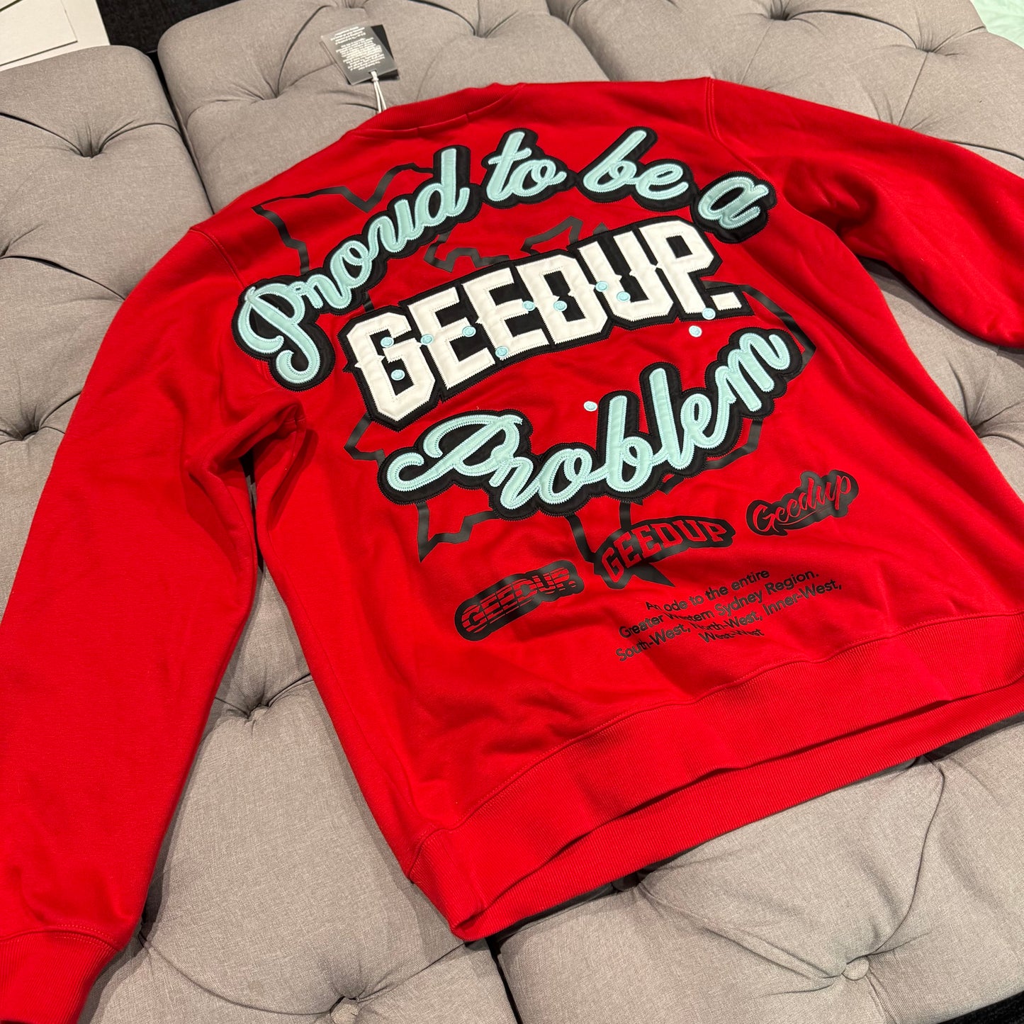 Geedup Proud To Be A Problem Crewneck 'Red' (Second hand)