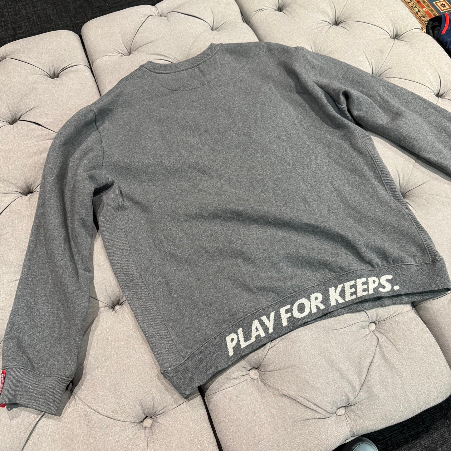 Geedup Embossed Logo Play For Keeps Crewneck 'Ash Grey' (Second hand)