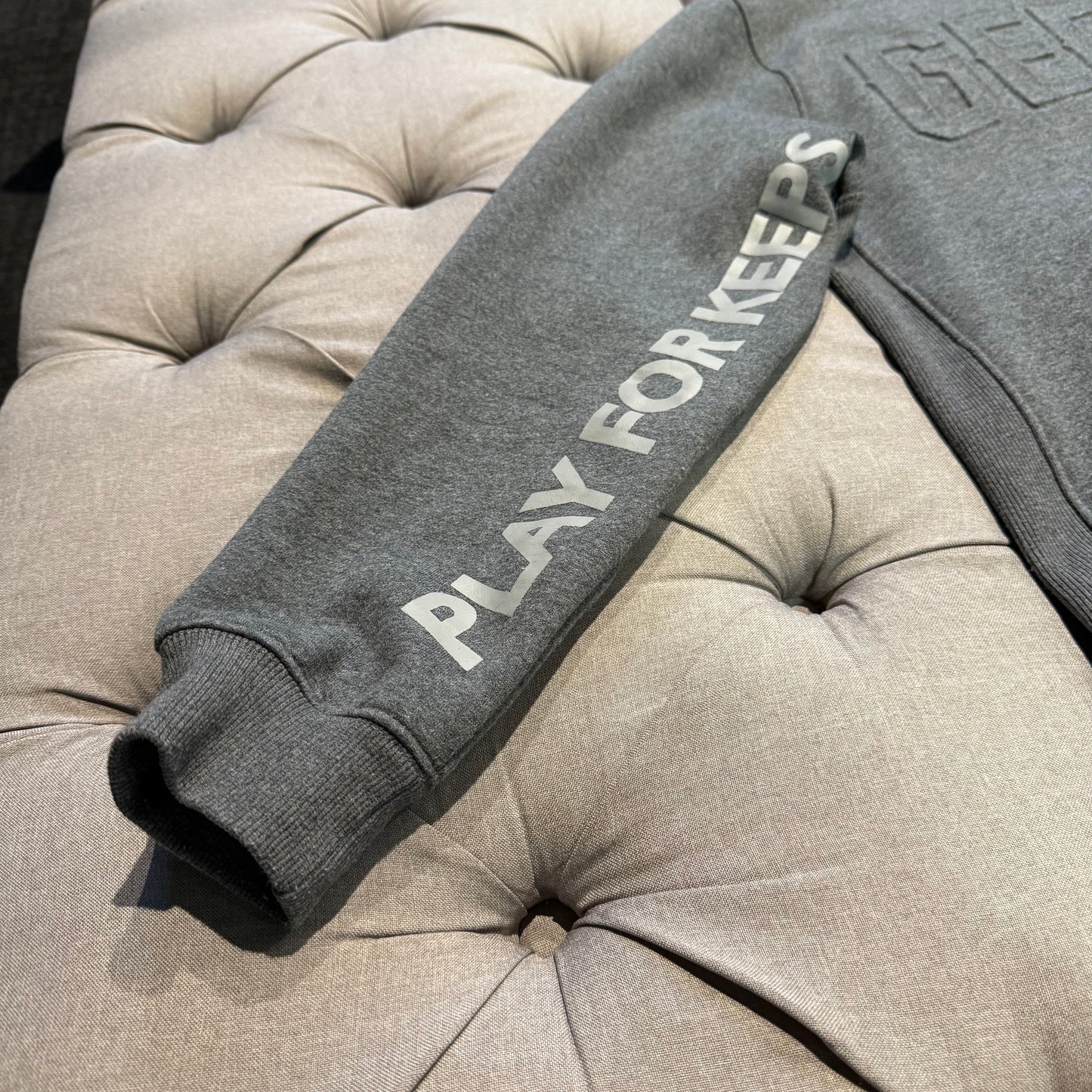 Geedup Embossed Logo Crewneck 'Dark Grey' (Second hand)
