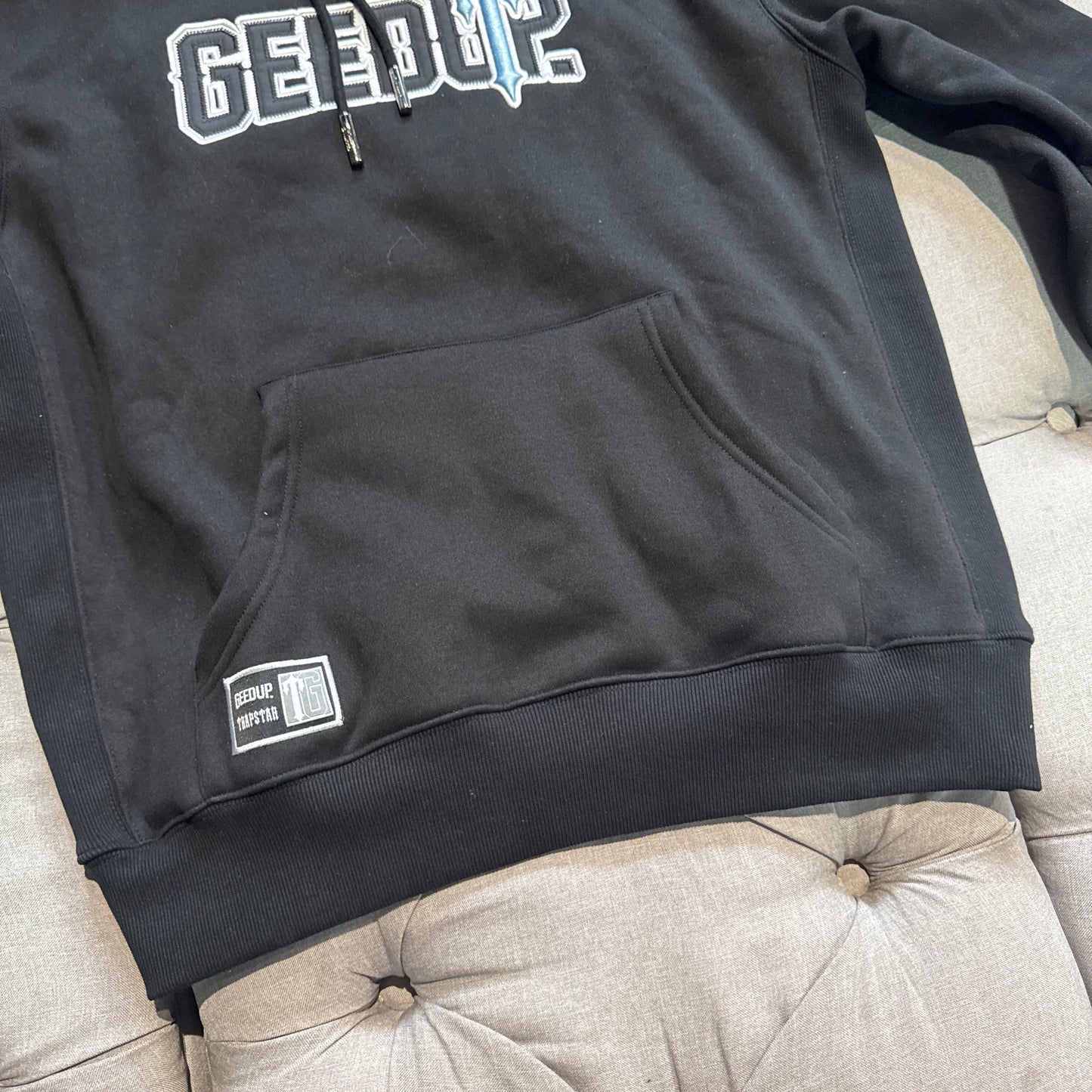 Geedup x Trapstar PFK x Irongate Hoodie 'Black Blue' (Brand New)
