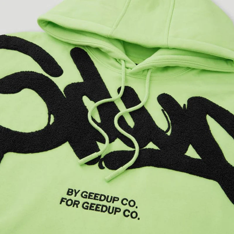 Geedup Handstyle Hoodie 'Pastel Green Black'