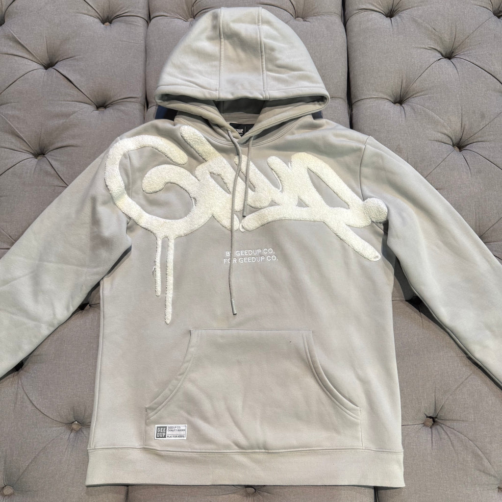 Geedup Handstyle Hoodie 'Grey White' (Second hand)