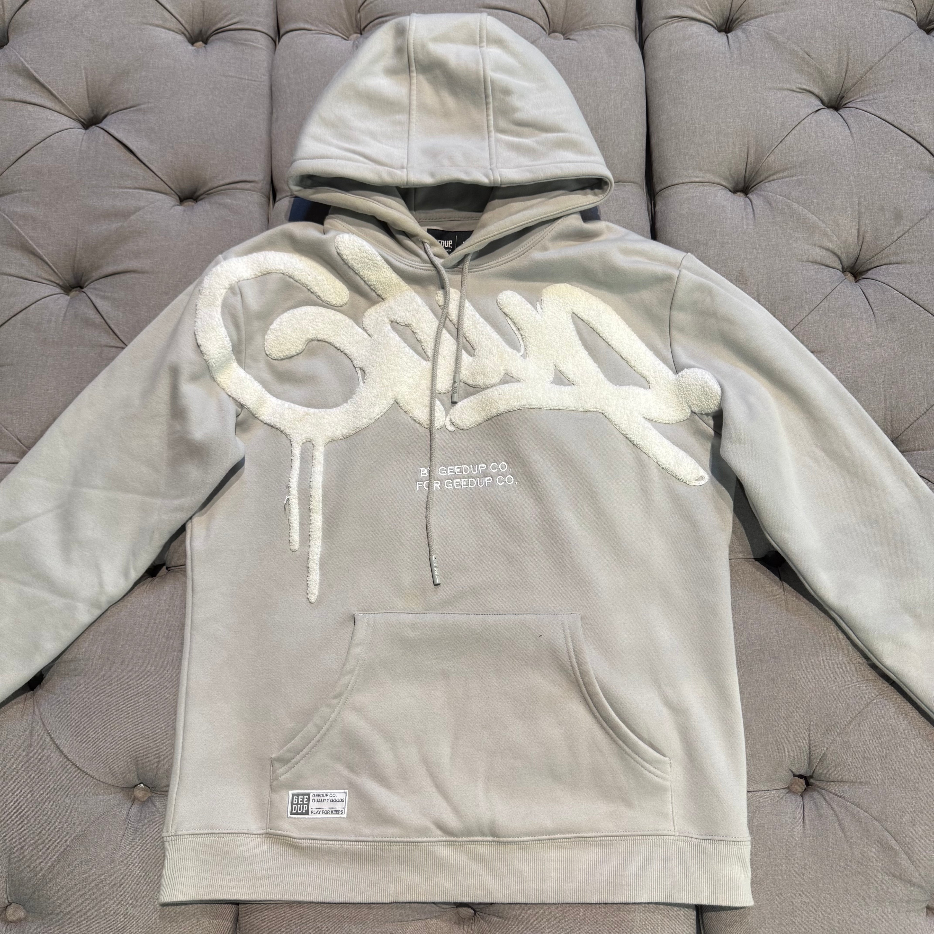 Geedup Handstyle Hoodie 'Grey White' (Second hand)