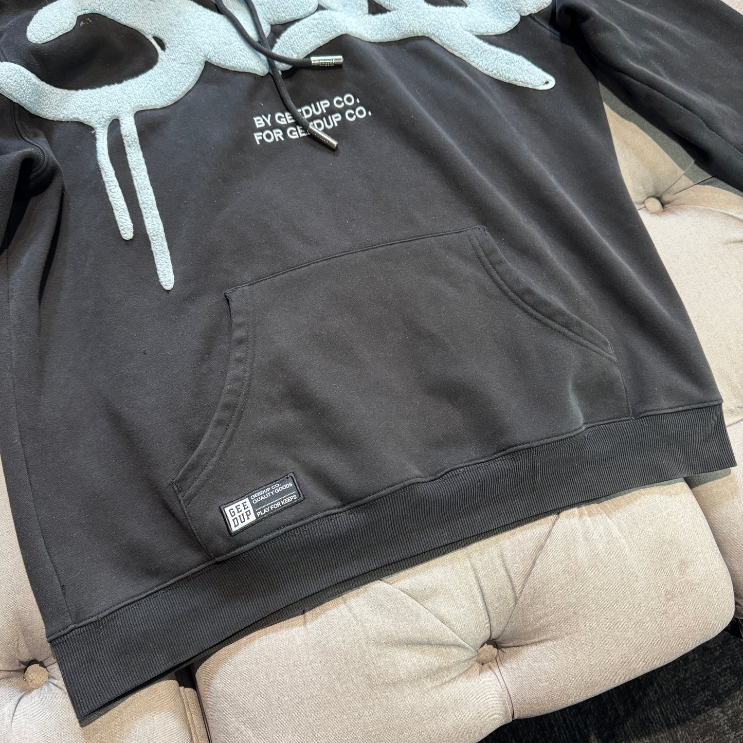 Geedup Handstyle Hoodie 'Black Baby Blue' (Second hand)