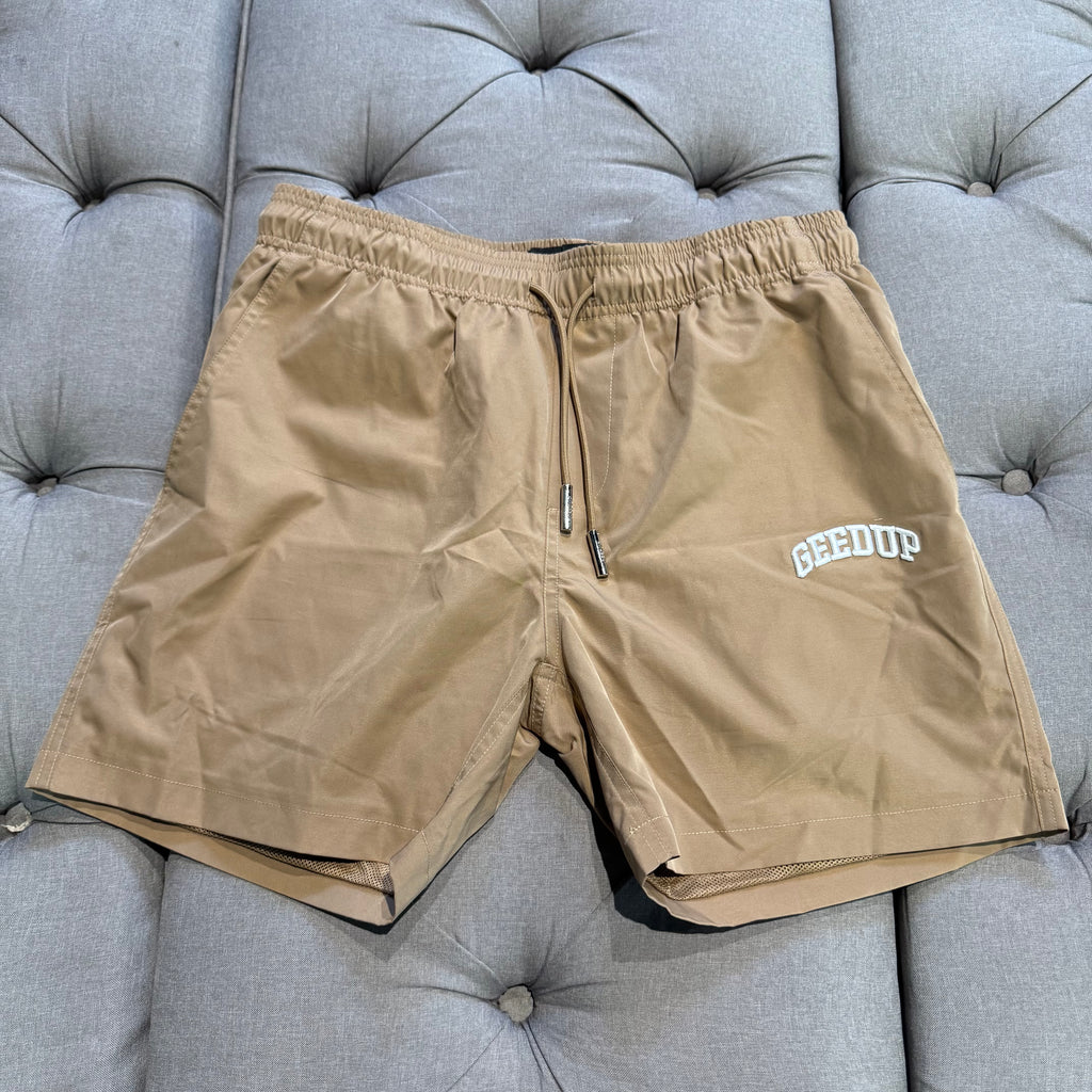 Geedup Micro Logo Shorts 'Brown White' (Second hand)