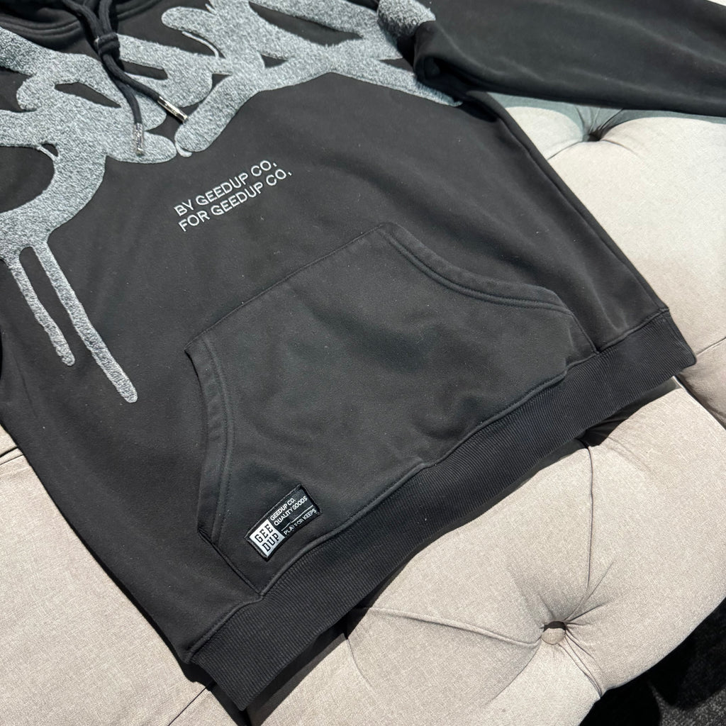 Geedup Handstyle Hoodie 'Black Grey' (Second hand)