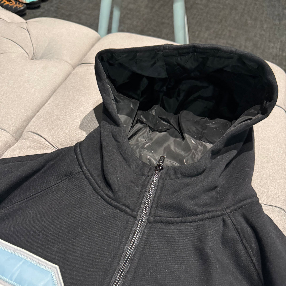 Geedup GDUP Logo Zip-up Hoodie 'Black Baby Blue' (Second hand)
