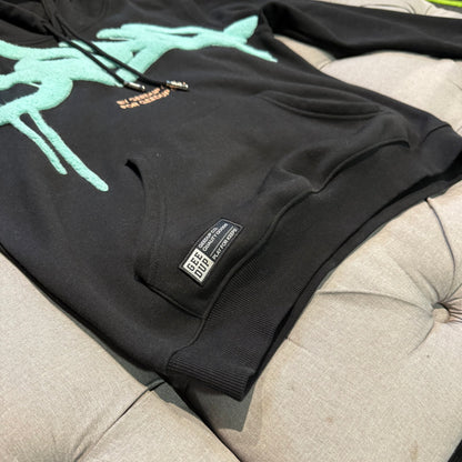 Geedup X Ardee Handstyle Hoodie 'Black Teal Peach' (Second hand)