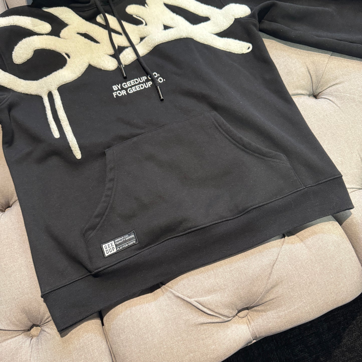 Geedup Handstyle Hoodie 'Black White' (Second hand)
