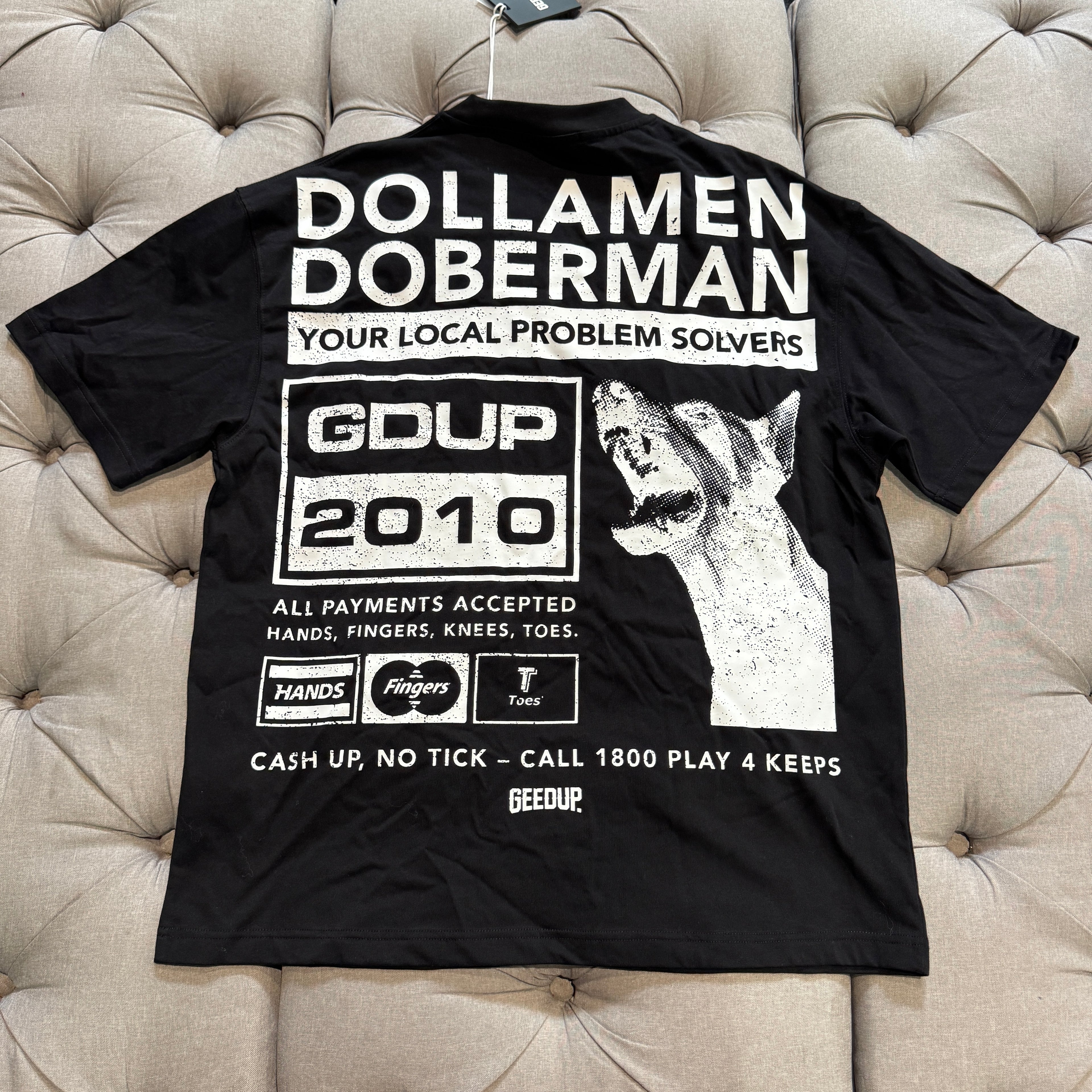 Geedup Cash Up No Tick T-Shirt  'Black White' (Brand New)