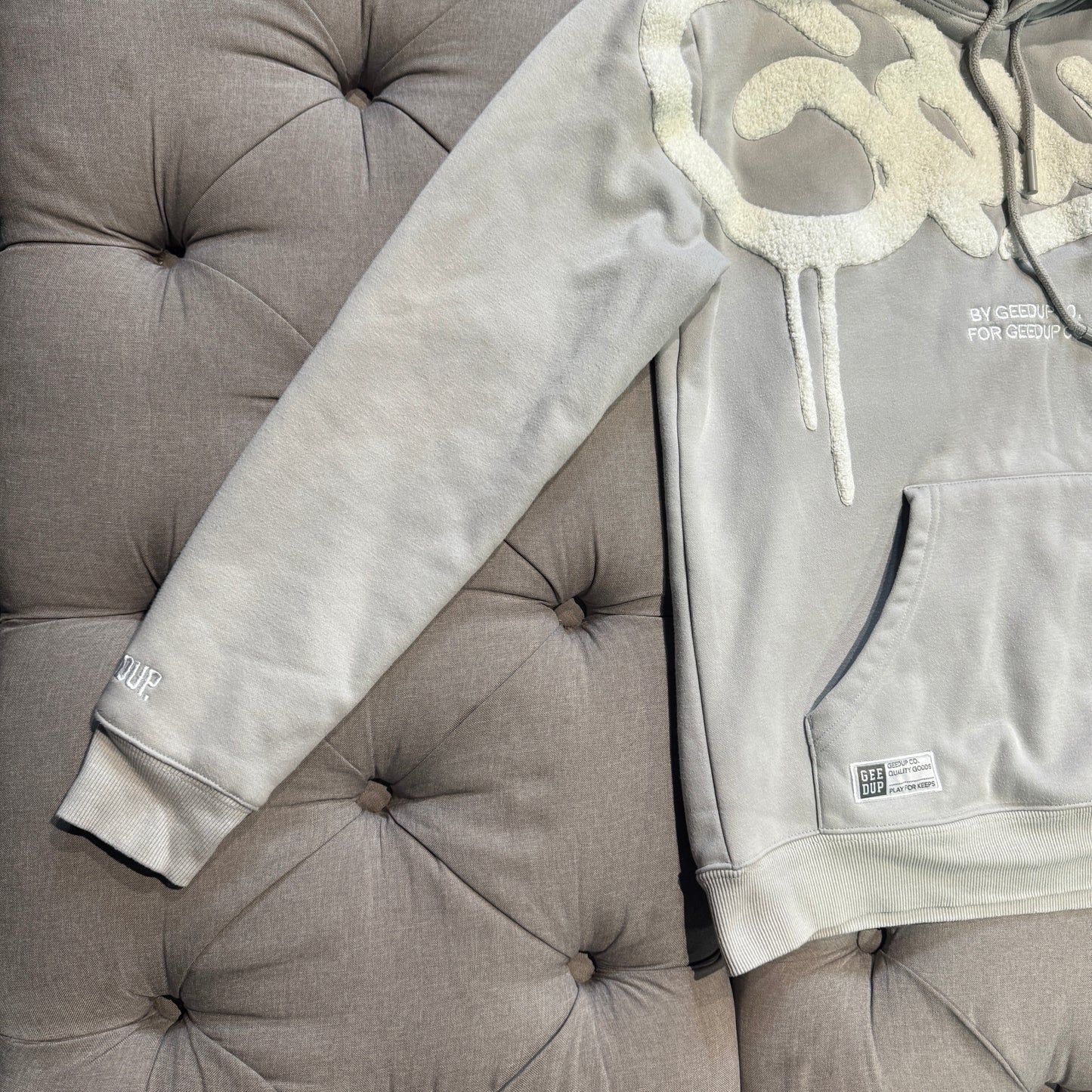 Geedup Handstyle Hoodie 'Grey White' (Second hand)