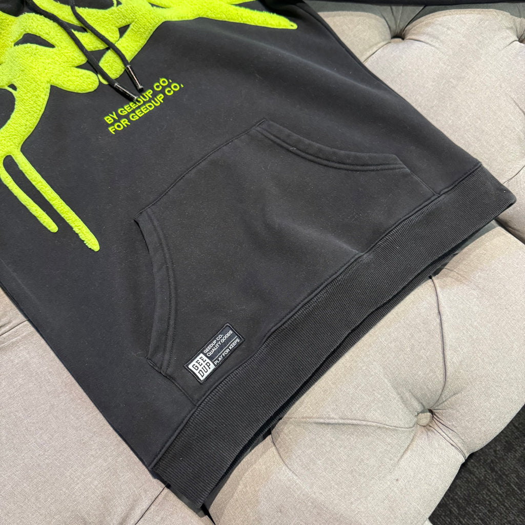 Geedup Handstyle Hoodie 'Black Neon Yellow' (Second hand)