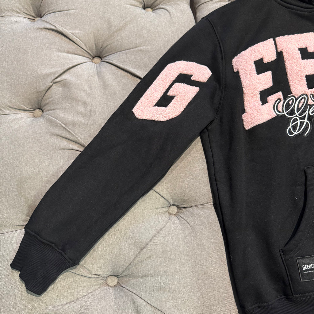 Geedup Team Logo Script Hoodie 'Black Dusty Pink' (Second hand)
