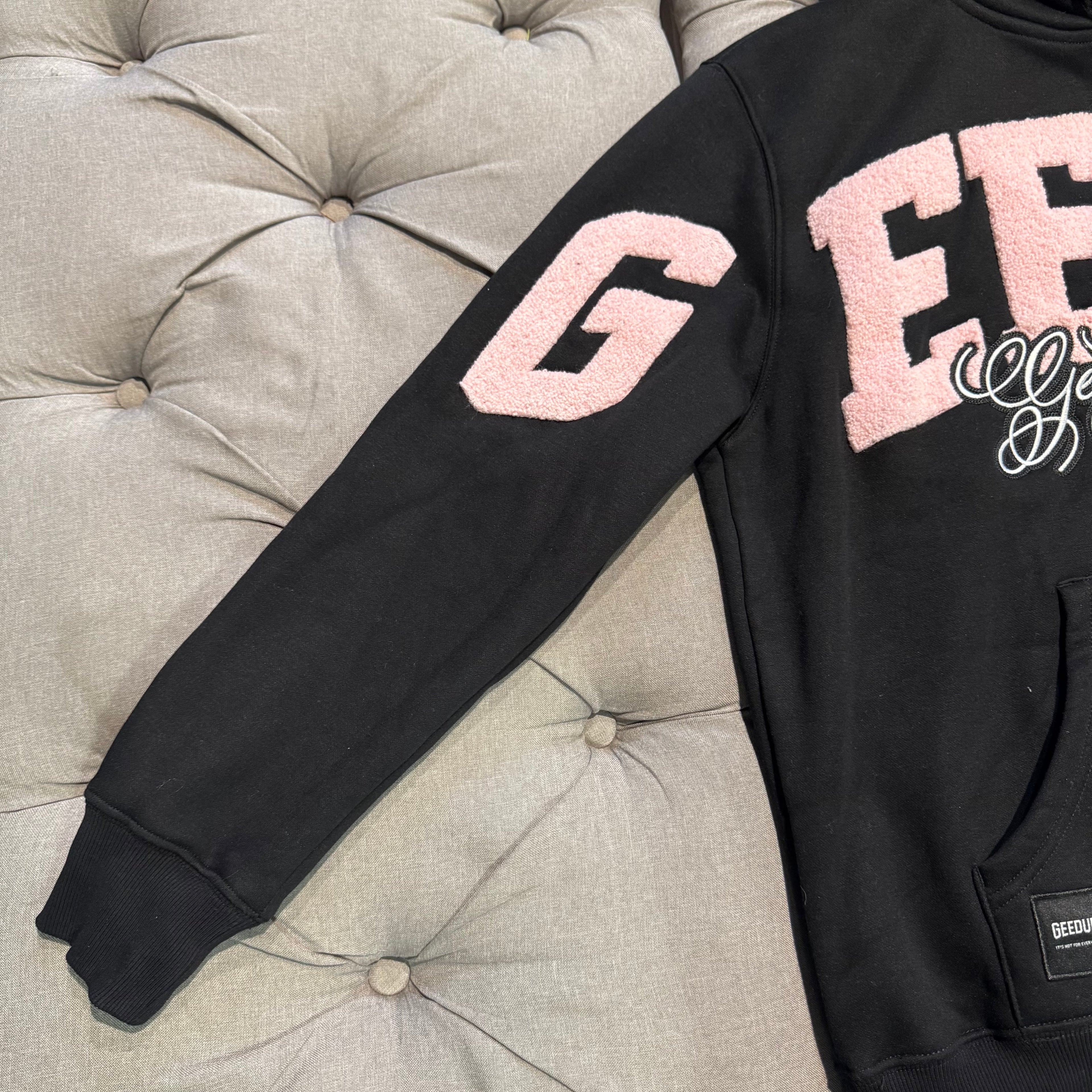 Geedup Team Logo Script Hoodie 'Black Dusty Pink' (Second hand)