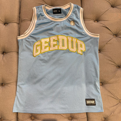 Geedup Basketball Mesh Jersey ‘Baby Blue Yellow’ (Second hand)