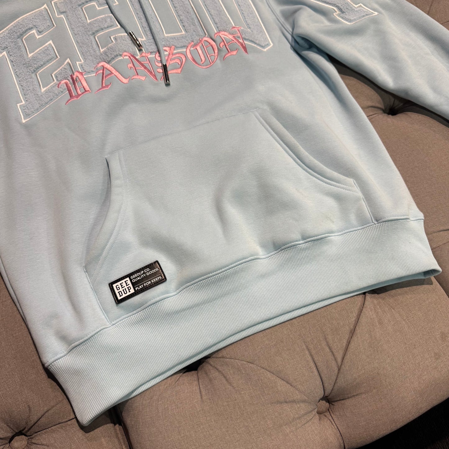 Geedup X Vanson Team Logo Hoodie 'Light Blue' (Second hand)