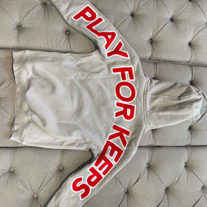 Geedup Play For Keeps Hoodie 'Grey Red' (Second hand)