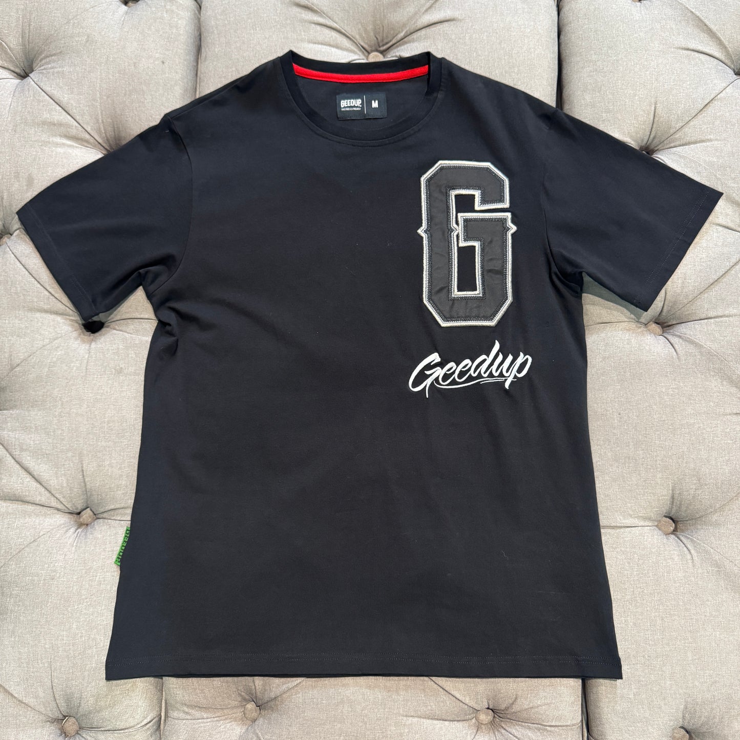Geedup G Satin Logo T-Shirt 'Black' (Second hand)