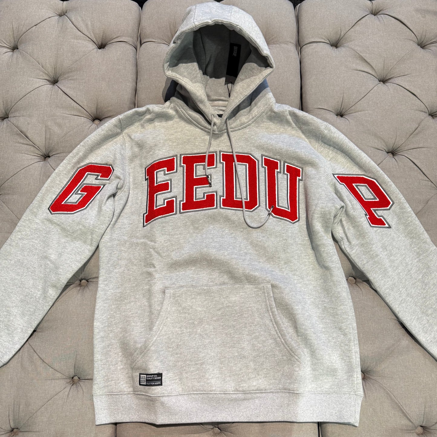 Geedup Team Logo Hoodie 'Grey Red' (Brand New)