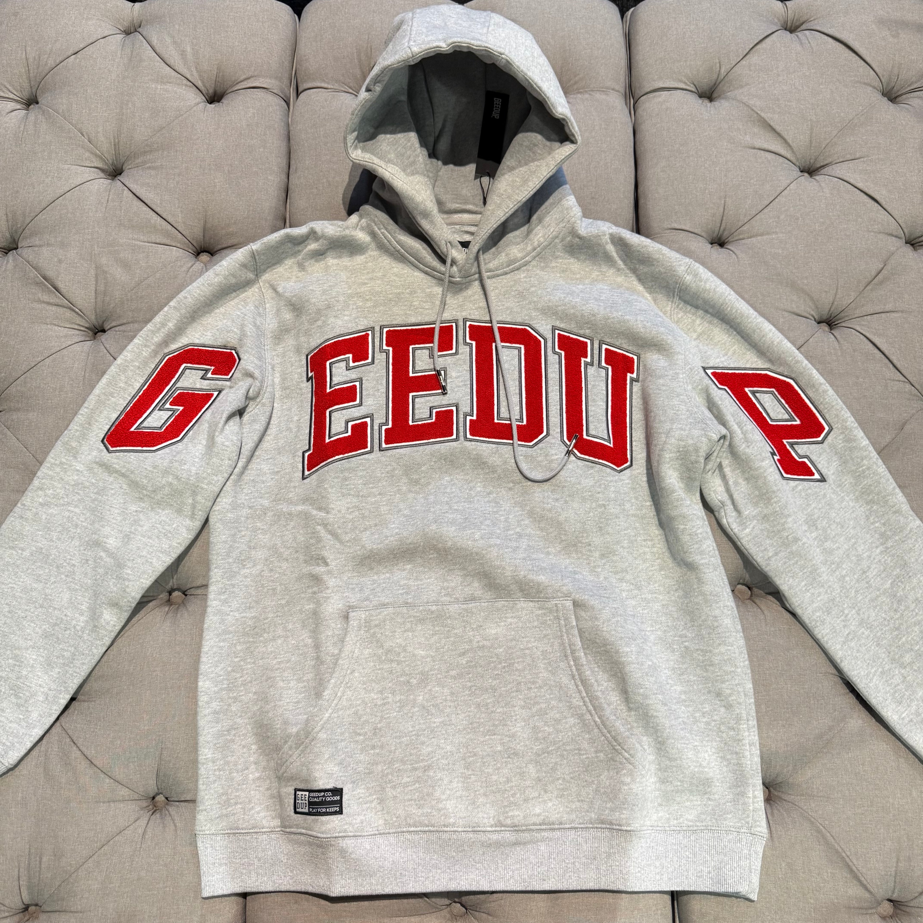Geedup Team Logo Hoodie 'Grey Red' (Brand New)