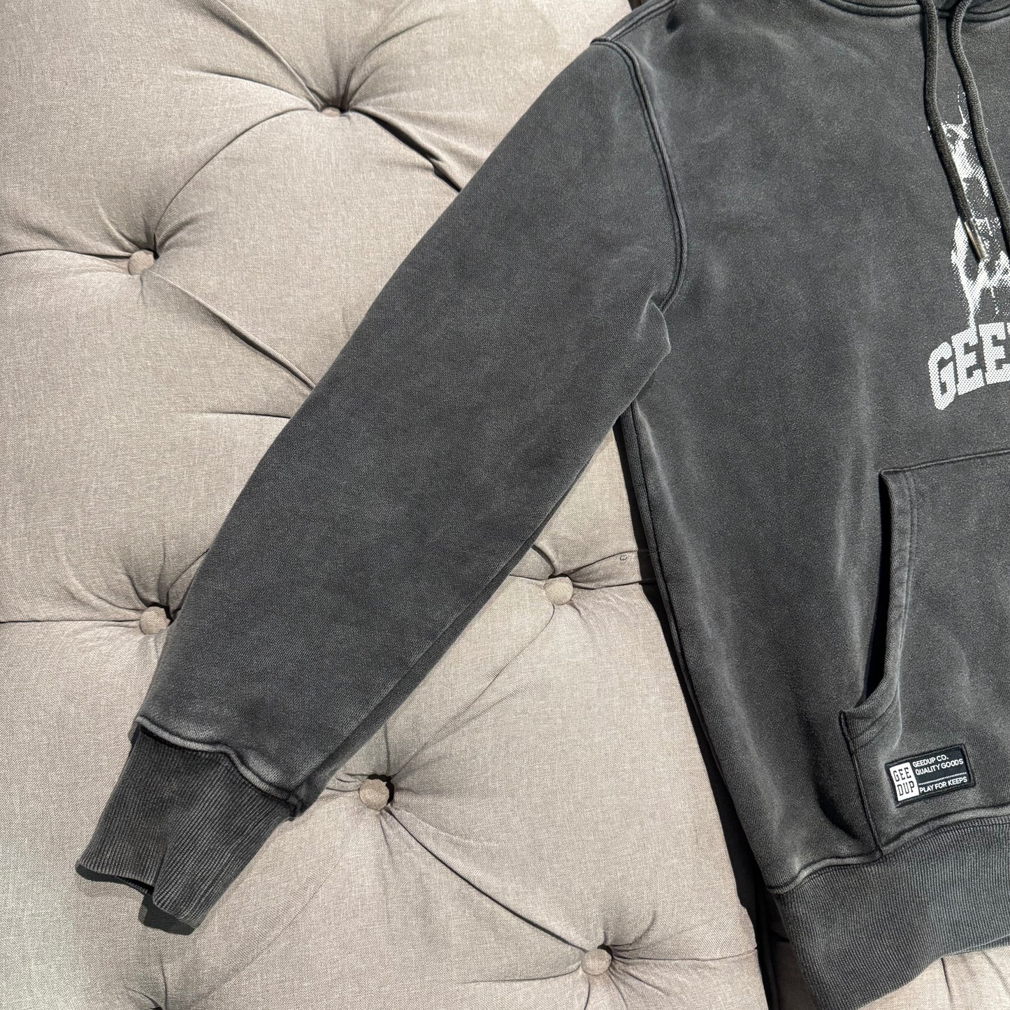 Geedup Doberman Hoodie 'Washed Black' (Second hand)