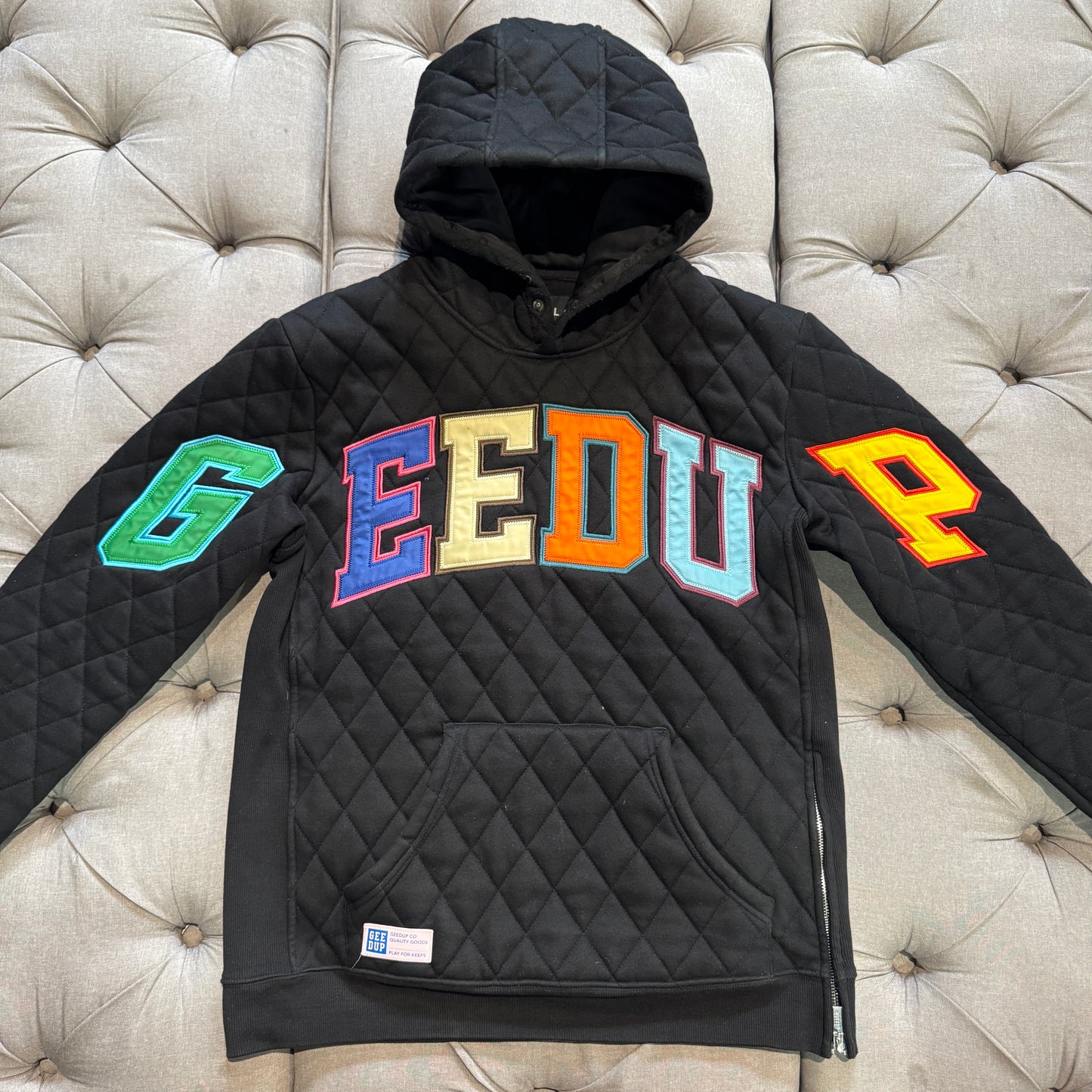 Geedup Team Logo Hoodie 'Holy Grail Multi Color 2.0 Quilt' (Second hand)