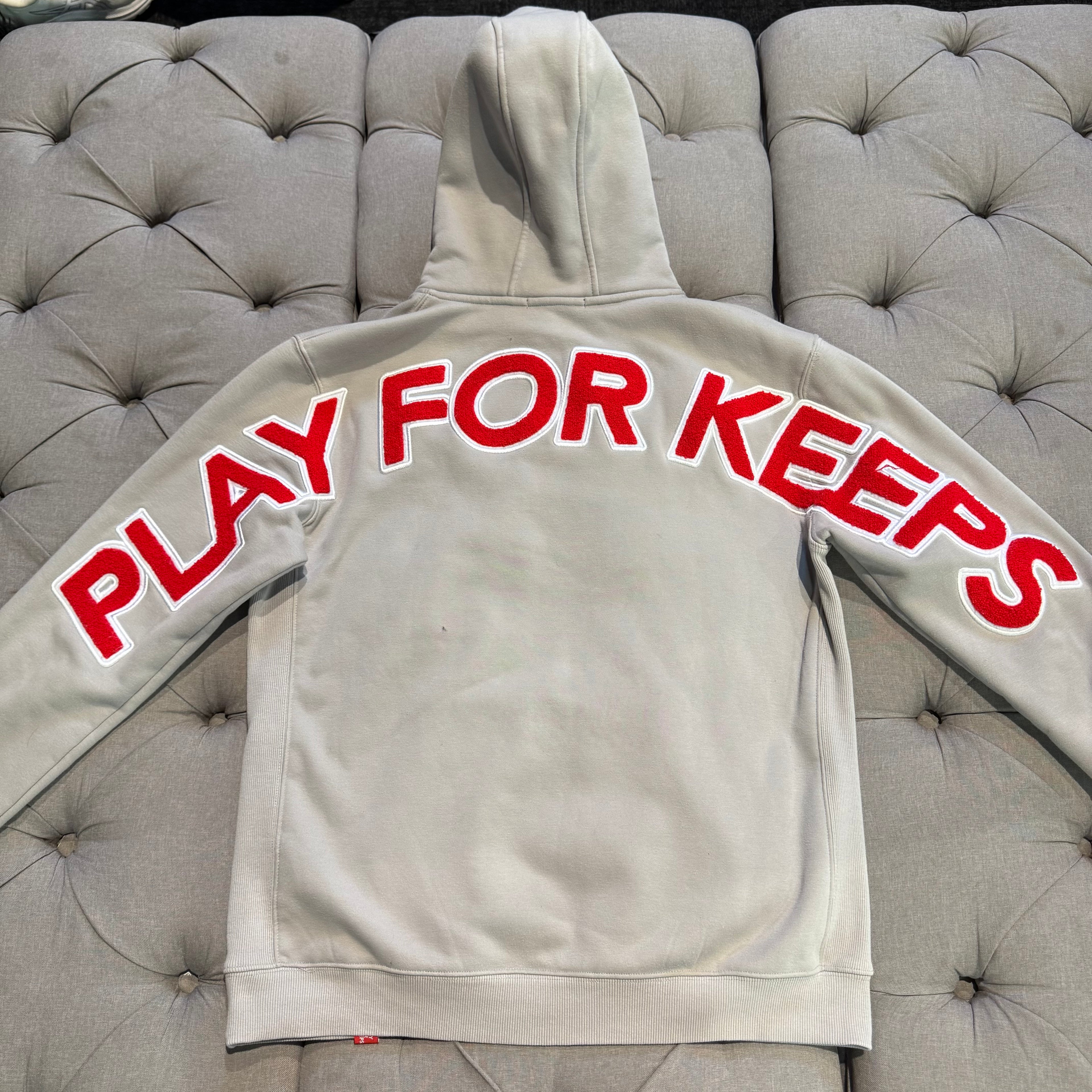 Geedup Play For Keeps Hoodie 'Grey Red' (Second hand)