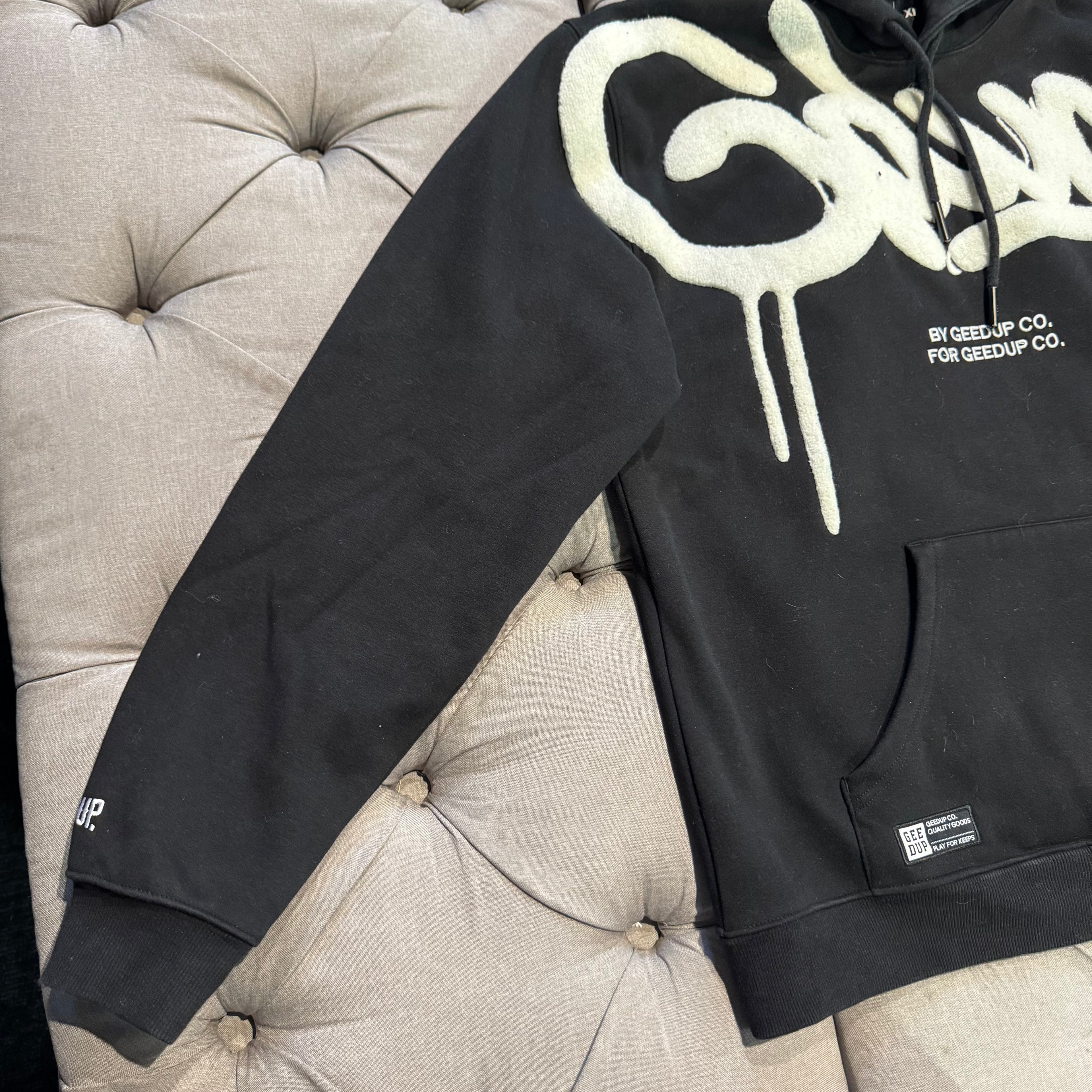 Geedup Handstyle Hoodie 'Black White' (Second hand)