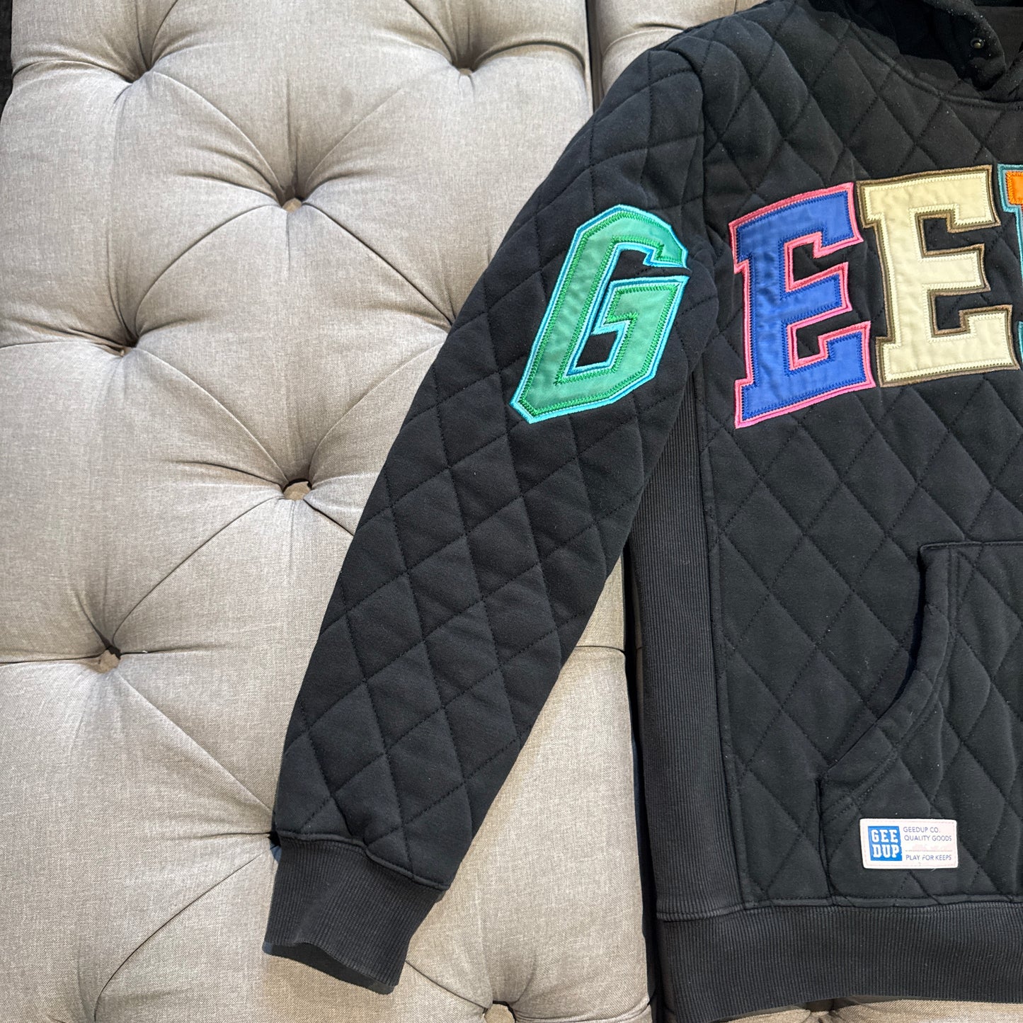 Geedup Team Logo Hoodie 'Holy Grail Multi Color 2.0 Quilt' (Second hand)