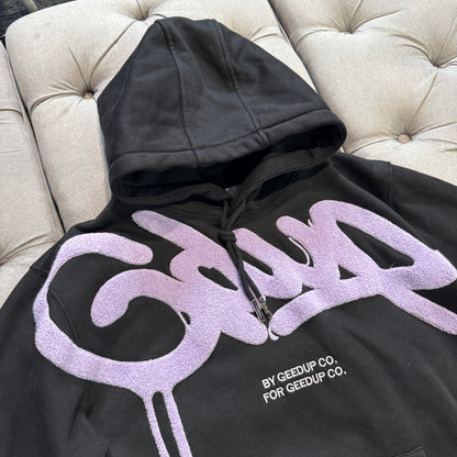 Geedup Handstyle Hoodie 'Black Lavender' (Second hand)