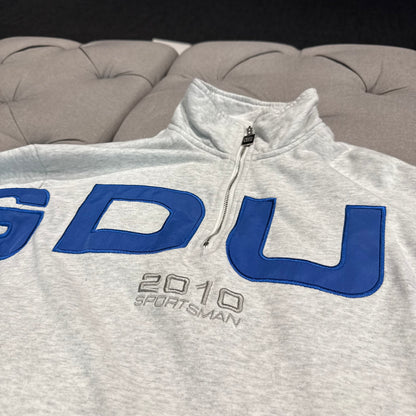 Geedup Since 2010 Sportsman Quarter Zip 'White Marle Blue' (Second hand)