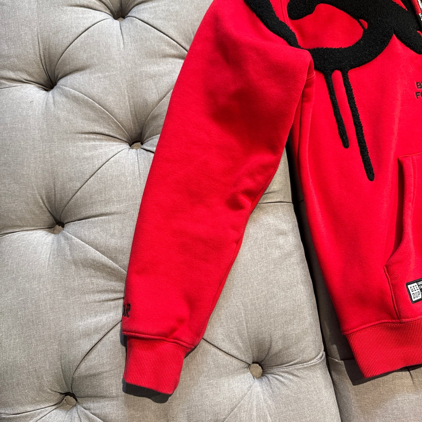 Geedup Handstyle Hoodie 'Red Black' (Second hand)