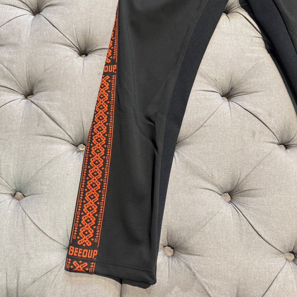 Geedup Core Logo G-Tape Track Pants 'Black Burnt Orange' (Second hand)