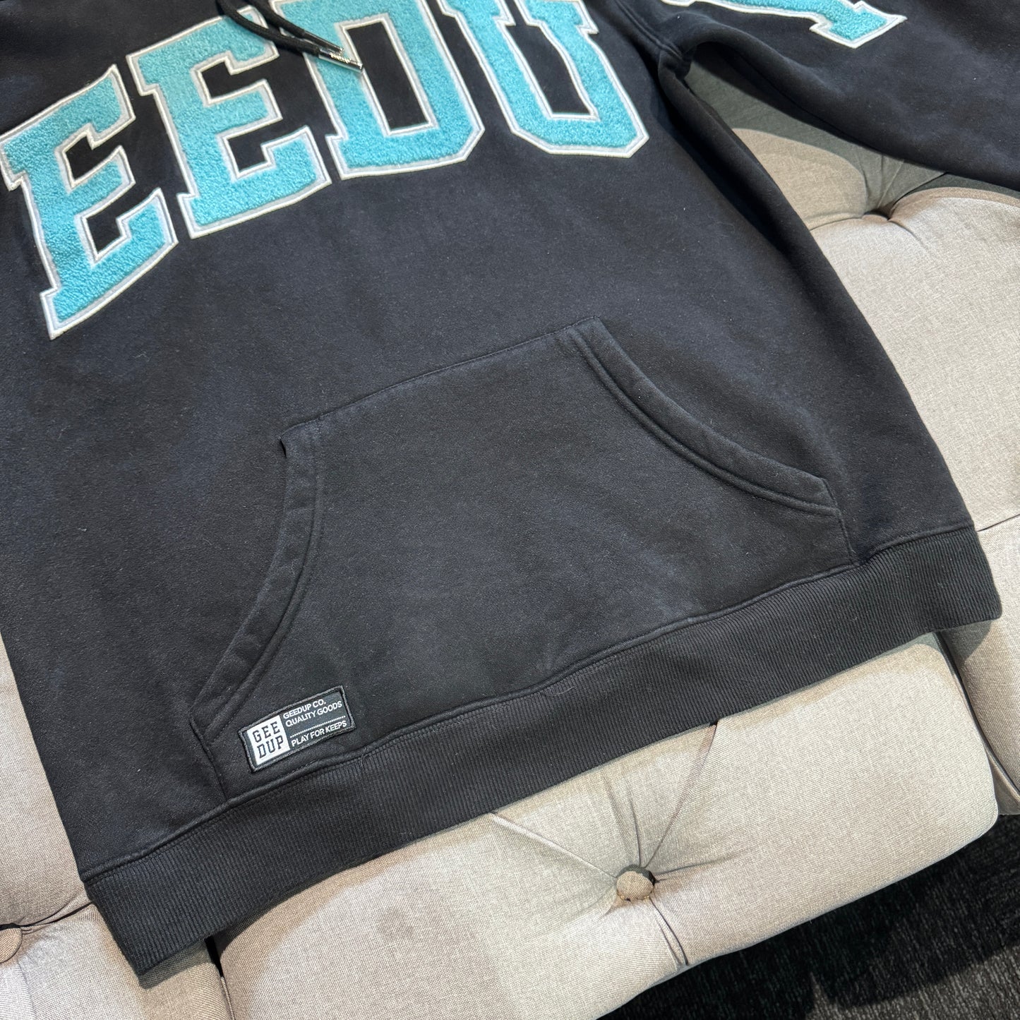 Geedup Team Logo Hoodie 'Black Baby Blue' (Second hand)