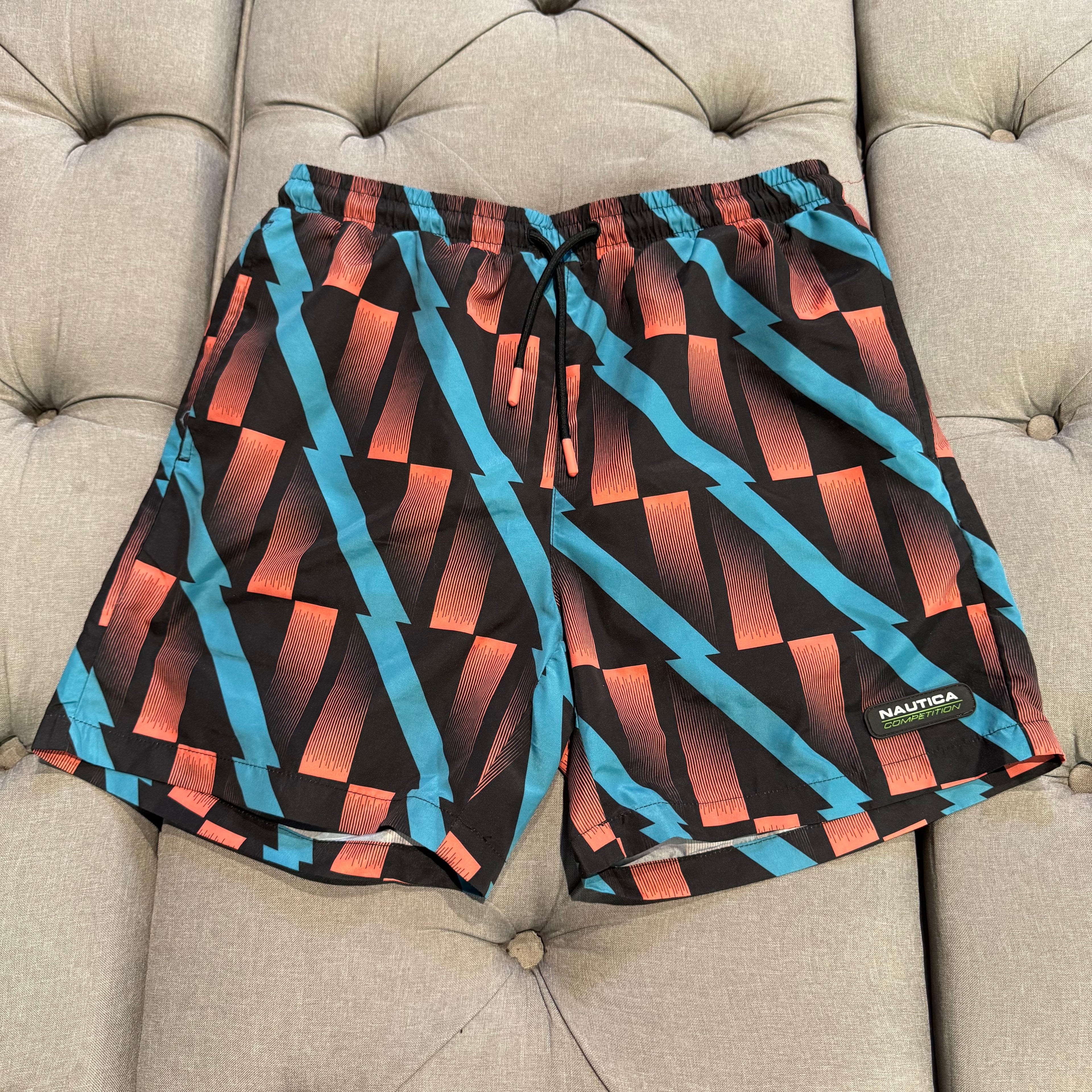 Nautica Competition Lindeman Swim Shorts 'Black Blue Orange' (Second hand)